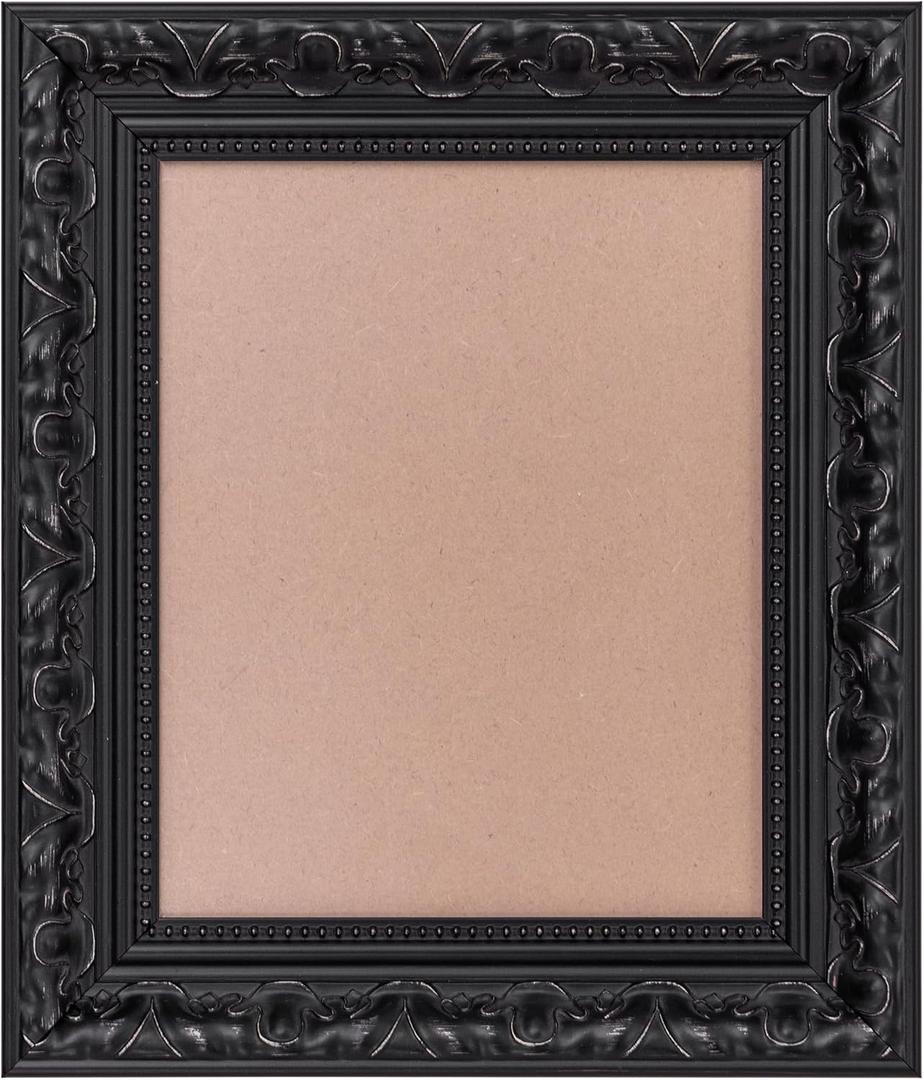 Black 8x10 Picture Frames: Wooden Wall Mount Frames for 8x10 Gothic Photos, Paintings, Artwork, Print, Gallery Wall Photo Frame with Acrylic Glass and Backing Board