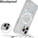 BITOBE Designed for iPhone 16 Pro Case Silver Butterfly Design, Slim Shiny Glitter Shockproof Bumper Compatible with Magsafe Charging with Camera Protection for Women Girls Men 6.3"- Silver