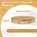 Cake Stand, Metal Round Cupcake Dessert Stand Cake Display Holder Cookies Fruit Serving Tray Decor for Wedding Party Birthday Baby Showers Anniversary (14 in, Dark Gold)