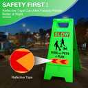 XPCARE 24 Inches Kids Playing Sign for Street, 3PACK Green Children at Play Safety Sign with Reflective Tapes,Caution Slow Down for Street,Kids and Pets at Play Warning Signs