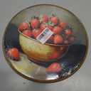 CUANFDDSF Moody Strawberry Cottage Kitchen Round Wall Art, Still Life Country Kitchen Wall Hanging Frame Decor, Vintage Fruit Farmhouse Canvas Prints Decorations for Home Dining Room, 10x10 Inch (Colour 05)
