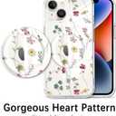 KANGHAR Magnetic Designed for iPhone 14 Plus Case Clear Compatible with MagSafe Cute Flowers Floral Pattern Soft TPU Bumper Shockproof Anti-Scratch Slim Phone Cover Designed for iPhone 14 Plus Cases