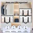 16 Pack Extra Large Heavy Duty Moving Bags, Clear Storage Bins with Lids, Reinforced Handles & Heavy-Duty Zippers Moving Boxes Storage Bags Totes for Clothes Packing, Dorms, College Supplies, Clear