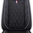 5 Car Seat Covers Universal Cushions Full Set, Black-White