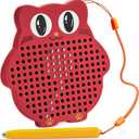 AYNAT FUN Magnetic Drawing Board for Kids & Toddlers with Beads and Magnet Stylus Pen - Magnetic Travel Toy for Airplane & Car Ride Activities for Kids (Red)