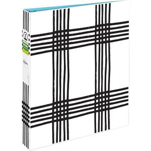 Avery Durable View 3 Ring Binder, 1 Inch Round Rings, Black and White Plaid, 1 Fashion Binder