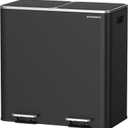 SONGMICS Trash Can, 2 x 10.6 Gallon (2 x 40 L) Garbage Can for Kitchen, with 15 Trash Bags, 2 Compartments, Plastic Inner Buckets and Hinged Lids, Airtight, Black ULTB730B80