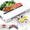 Vacuum Sealer for homeuse Automatic small vacuum sealer with 210mm extended seal with 40 Vacuum Bags+3 Sealing Strips Food Saver Vacuum Sealer Machine ABS Material for homeuse