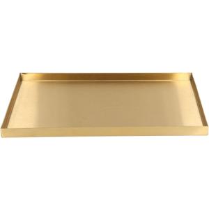 Gold Rectangle Trays, 12x8 inch Stainless Steel Metal Gold Plate Serving Tray Rectangle Decorative Cosmetic Jewelry Display Tray for Living Room, Vanity, Bathroom (11.9" x 8" x 0.6")