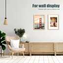 KINLINK 12x16 Picture Frame Natural, Solid Wood Frames with Acrylic Plexiglass for Pictures 11x14/9x12 with Mat or 12x16 without Mat,Wall Display Photo Frame Set of 4