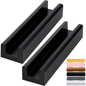Colingmill 2 Pcs Wooden Floor Mirror Stand Anti Slip Base for Full Length Mirrors Stable Support Holder Bracket with Enlarged Non Slip Pads for Home Mirror Frames (9.8 x 2.3 x 1.5 Inches,Black)