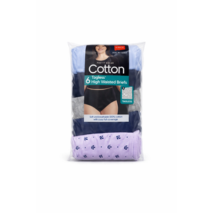 JUST MY SIZE Women's Cool Comfort Cotton High Brief 6-Pack (16156C) 