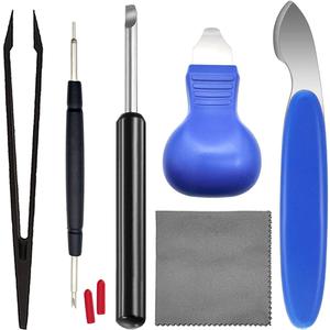 Professional Watch Back Removal Tool, 6 In 1 Pry Back Case Opener Tool Kit, Wristwatch Battery Replacement Set, Watch Repair Kits, 4 Colors (Blue)