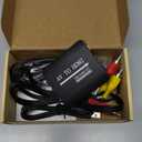 GINGIN RCA to HDMI Converter, AV to HDMI Converter for TV/PC/N64/Wii/PS1/PS2/PS3/STB/Xbox/VHS/VCR/Blue-Ray DVD Players, with 3.3ft RCA and HDMI Cables