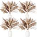 JOHOUSE 450PCS Natural Dried Pampas Grass Decor, Boho Wedding Pampas Grass Bunny Tails Dried Plants Farmhouse Decoration