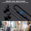Active Noise Cancelling Earbuds Wired USB C Headphones for iPhone 17 Pro Max 16 15 Plus and More USB-C Devices, USBC Corded ANC Ear Buds with Microphone Volume Control HiFi Stereo - in-Ear Earphones