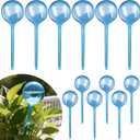 Soilagua 12-Pack Plastic Plant Watering Globes, Premium PVC Shatter-Resistant Plant Waterer, Self Watering Planter Insert with Tapered Opening, Automatic Watering Spikes for Daily & Vacation