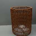 HMVPL Outdoor Side End Table with Dimmable Light Remote Control,2-Pack Small Round Patio Table with Timing Light,Outside Plastic Rattan Accent Bistro Desk for Poolside Backyard Balcony Gazebo Indoor