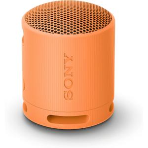 Sony SRS-XB100 Wireless Bluetooth Portable Lightweight Super-Compact Travel Speaker, Durable IP67 Waterproof & Dustproof Shower Speaker, 16 Hour Battery, Versatile Strap, & Hands-free Calling, Orange