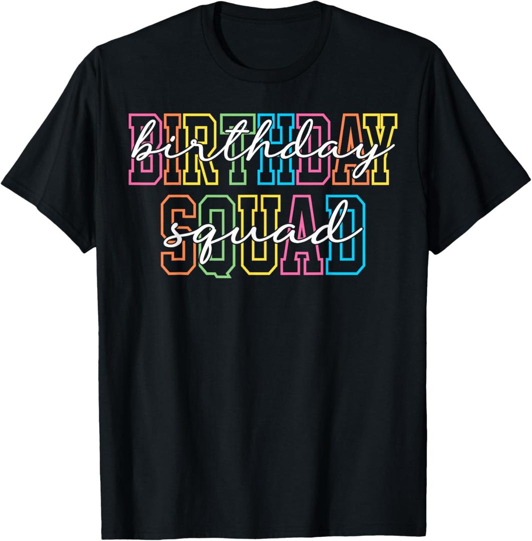 Birthday Squad Party Matching Family Group Birthday T-Shirt, Large