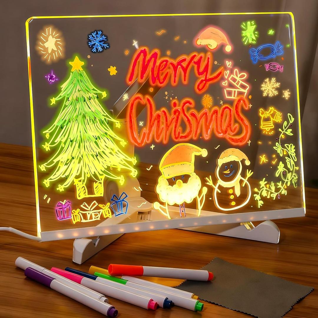 Lumiboard LED Note Board with Light - Dry Erase Acrylic Lighted Message Board for Kids, Adults - Ultimate Doodle Tablet with 7 Colors, Magic Tracing Pad for Writing & Drawing (Lumilite White Board)