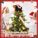 Sumind Daschund Dog Christmas Tree Topper Decoration Animal Plush Stuffed Puppy with Santa Hat Xmas Tree Ornament Dog Lover Gift Cute Winter Home Decoration Holiday Decor