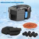 POPOSOAP Pond Filter for Outdoor Ponds, Small Filter Box with Filter Pads, 10 Bio-Balls & Ceramic Rings for Outdoor Pond Pump Submersible Fountain Pump
