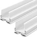 Yaocom 2strip 32" Vinyl U Shape Door Bottom Seal Slide on Door Sweep, White