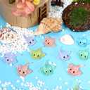 120 PCS Miniature Sting Ray Statues, Mini Ray Fish Cake Decoration, Marine Animal Toy, Doll House Garden Decoration DIY Crafts (6 Colors)