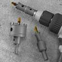 Premium Tungsten Carbide Tipped Hole Saw Drill Bit Set with 2 Titanium-Plated Pilot Bits - Heavy Duty Cutter for Metal, Steel, Iron, Wood, and Plastic100mm3-15/16'' (1PCS)