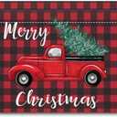Christmas Truck Foldable Storage Baskets, Red Storage Cube Box with Handles Collapsible Closet Shelf Cloth Organizer Basket for Shelves Home Office Bedroom (color-10)