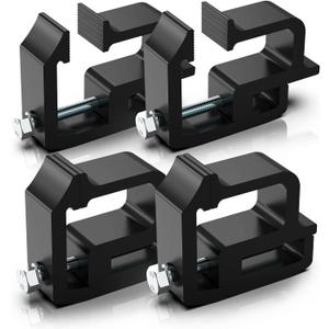 ovsor Truck Topper Clamps - 4 Pack Mounting Clamps for Truck Bed and Canopy for Dodge Dakota Ram 1500 2500 3500, F150 F250(4, Black)