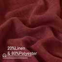 Burgundy Red Linen Curtains 48 Inch Length 2 Panels, 34 x 48 Inch | Light Filtering, Semi Sheer, Curtains for Small Windows, Kitchen, Bedroom, Boho, Christmas Decor, Bronze Grommet Drapes