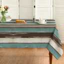 Horaldaily Green Wood Grain Tablecloth 60104 Inch Rectangular, Rustic Green Wooden Stripes Vintage Table Cover for Western Barn Themed Party Dinner Patio Garden
