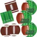 Football Party Supplies Kit Serve 50,Includes Touchdown Dinner Plates, Dessert Plates and Napkins for Football Birthday Party Football Game Day Tailgate Party Decorations
