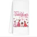 Dog Happy Valentine's Day Gifts for Her Him Kids, Hand Towel for Kitchen Bathroom, Decorations, 16x24 in