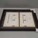 GraduationMall 14x20 Double Diploma Frame, Display 8.5x11 Certificate with Black over Gold Mat,Tempered Glass,Mahogany with Gold Beads