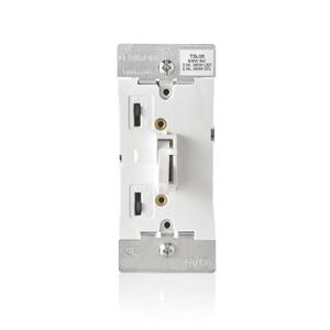 Leviton Toggle Slide Dimmer Switch for Dimmable LED, Halogen and Incandescent Bulbs, TSL06-1LW, White