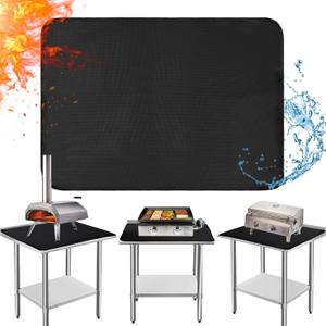24x36in Heat Resistant Grill Mats for Outdoor Grill to Protect Your Prep Table and Outdoor Grill Table - Fire Proof & Water Proof & Oil Proof BBQ Mat - Black (1mm) (24x36x0.04in)