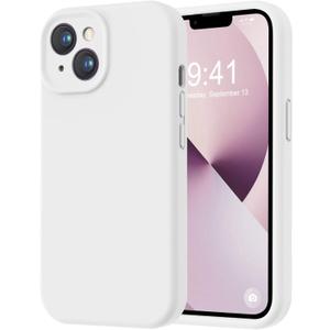 LOVE 3000 Designed for iPhone 13 Case, Premium Silicone with [Camera Protection] [Soft Anti-Scratch Microfiber Lining] Shockproof Protective Phone Case for iPhone 13 Women Men Girls 6.1", White