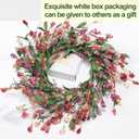 Artgar Front Door Wreath 24 Inch Spring/Summer Wreaths for Front Door, Front Door Wreaths for All Seasons for Indoor Outdoor Home Office Wall Window Wedding Farmhouse Decor (Red&Orange&Purple)