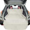 F-color SUV Cargo Liner for Dogs, Water Resistant Pet Cargo Cover Dog Seat Cover Mat for SUVs Sedans Vans with Bumper Flap Protector, Non-Slip, Large Size Universal Fit, Beige