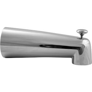 Westbrass A507D-1F-26 A507D-1F 7" Reach Wall Mount Tub Spout with Diverter, Polished Chrome