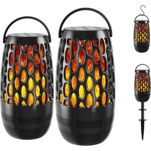 Vanten 2 Pack 10W Outdoor Bluetooth 5.3 Speakers, Waterproof, Sync up to 100, Flame Lamp for Party, Gifts for Men & Women