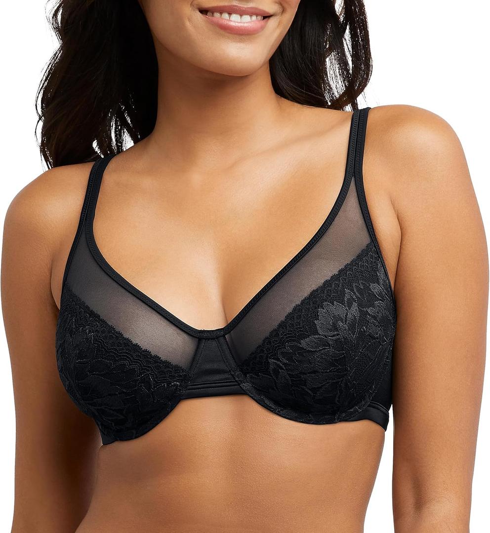 Bali Women's One Smooth U Lace Minimizer Bra, Underwire Full-Coverage Convertible Bra 38D
