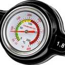 High Pressure Radiator Cap 1.8 Bar With Temperature Gauge For Honda, Suzuki, Kawasaki, Polaris, Yamaha, Husqvarna Vehicles Motorcycle, Dirt Bike, Ktm, Atv And More 