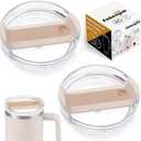 Fabenyok 40 OZ Tumbler Lid Replacement Fit for Stanley Cup, 1 Pack Clear Replacement Lids Fit for Stanley Travel Tumbler, Spill Proof Tumbler Covers for Stanley Cup Accessories (Clear - Rose Quartz)