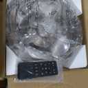 Brushed Nickel Caged Ceiling Fans with Lights and Remote,6 Speeds, 12-inch Industrial Flush Mount Ceiling Fan with Light, Modern Bladeless Fan Lights Ceiling Fixtures for Kitchen, Bedroom, Indoor (Silver)