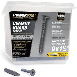 Power Pro Gray Ceramic Wafer-Head Cement Board Screws (#9 x 1-1/4")