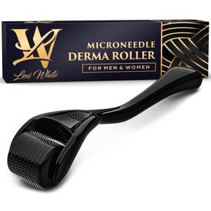 Derma Roller for Skin, Hair & Beard  Women and Men Titanium Microneedling Roller for Face & Scalp, Safe & Easy to Use 0.25mm (Black)